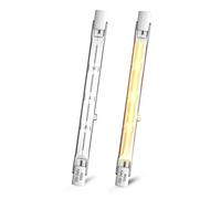 Klarlight 500W R7s Bombilla Halógena 118mm, Foco Reflector Regulable Blanco Cálido 2800K, J118 Bombilla Lineal de Doble Extremo, 11000LM para Lámparas de Pie, Luces de Paisaje, Farolas (Paquete de 2)