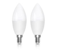 Klarlight Bombilla LED con sensor crepuscular 5W E14 450lm Bombilla de encendido y apagado automático para interior patio porche garaje jardín blanco cálido 2700K Pack de 2
