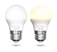 Klarlight bombilla sensor crepuscular E27 5W, equivalente a 40W, bombilla crepuscular autoconmutable adecuada para escaleras garaje pasillo sótano, blanco cálido 2700K (2 unidades)