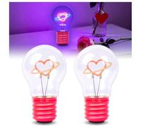 Klarlight Bombillas de Neón en Forma de Corazón, Lámparas de Mesa Rosas Portátiles Recargables, Faros de Cama de Bombillas de Amor Para Decoración de San Valentín, Regalos, Iluminación Románticas