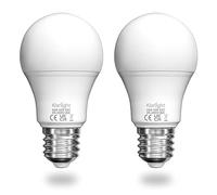 Klarlight Bombillas LED con sensor crepuscular 12W E27 1000 lm, Bombilla de encendido y apagado automático para interiores y patio, porche, garaje, jardín (Blanco Cálido 2700 K, paquete de 2)