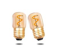 Klarlight Bombillas Vintage Led E27 1W, Mini Bombillas de Filamento en Espiral, Luces Decorativas Tubulares Edison T28 Blanco Cálido 2200K, Equivalente a 10W/15W, 35 Lumen, No Regulable, 2 Unidades