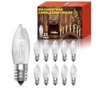 Klarlight E10 23 V 3 W lámpara de vela cónica caliente blanco 2800K regulable corrugado vela velas cónicas lámparas de repuesto vela superior vela para arcos deslizantes luces de Navidad (Juego de 10)