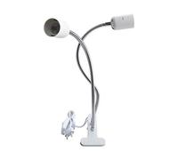 Klarlight E27 Portalámparas para Lámpara de Escritorio con Enchufes Dobles con Doble Interruptor, Rotación de 360 Grados de Manguera de Cuello de Cisne, para Lámpara Lectura/Luz de Planta