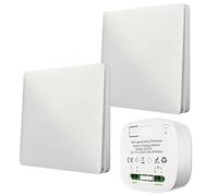 Klarlight Juego de interruptores de luz inalámbricos 10A, interruptor de pared sin pilas con receptor, 30M de alcance inalámbrico autoalimentado, se requiere inalámbrico Transmisor de placa de pared