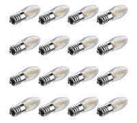 Klarlight Pack de 20 Bombillas E10 para Velas, 34V E10 Bombillas de Repuesto Vela Superior E10 LED Vela Corrugada, 2200 K 0.2 W Bombillas Acanaladas de Repuesto para Luces de Hadas Arcos de Velas