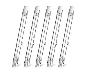 Klarlight R7s 118mm Bombilla Halógena 500W, Lámpara Halógena R7S 118mm Regulable, J118 Tipo J Proyector Lineal de Doble Extremo, Blanco Cálido 2800K, para Luces de Techo Iluminación de Paisaje