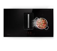 Klarstein 2 en 1 placa de inducción empotrable con campana extractora 90 cm, mesa de cocción de 4 anillas, control táctil, con campana extractora de 750 m³/h, clase energética A