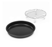 Klarstein AeroVital Cube Chef Bandeja para pizza - Adecuada para la freidora de aire caliente Klarstein AeroVital Cube Chef, Acero inoxidable
