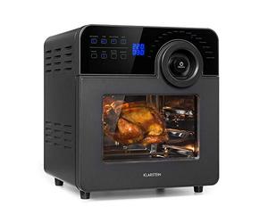 Klarstein AeroVital Cube Chef - Freidora aire, Freidora sin aceite con potencia 1700 W, Freidora de aire con volumen 14 L, 50-220 °C, Pincho giratorio, Pantalla táctil, 16 programas, Negro