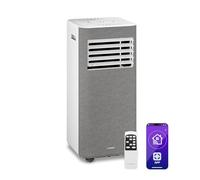 Klarstein AireLux portátil - 9000 BTU, cubre hasta 33 m², control remoto y app, 3 en 1: enfría, deshumidifica y ventila, eficiente (A), silencioso, incluye kit de ventana, Gris