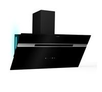 Klarstein Alina 90 Campana Extractora - 90cm Decorativa, 600 m³/h, Panel Táctil, Led Multicolor, Clase A, Silenciosa 63 dB, Extractor de Cocina, Recirculación de Aire, Negra