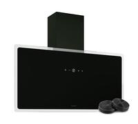 Klarstein AlizeEdge Campana Extractora - 90cm, Diseño Plano, 487 m³/h, Eficiencia Energética A+, Control Táctil, Led 2×2W, Silenciosa 38 dB, Filtros Aluminio y Carbón, Recirculación