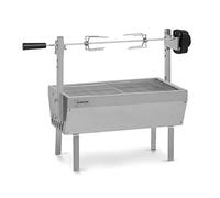 Klarstein Asador Giratorio Barbacoa, 2 en 1, Parrilla Electrica de Cerdo Extra Grande con Ruedas, Asador Pollos Exterior Rejilla Acero Inoxidable