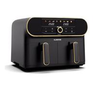 Klarstein AuraAir Color Touch Dual Freidora de Aire Doble - 10L, 1700W, 8 Programas, Pantalla Táctil, 2 Compartimentos, Menos Grasa, Protección Sobrecalentamiento, Apagado Automático, Negro/Oro