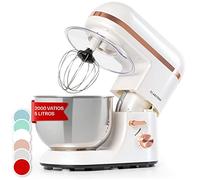 Klarstein Batidora Amasadora con Bol 5L para Hornear, Robot Cocina, Amasadora Reposteria 1800W, Gancho y Bol para Mezclar, Electrodomesticos Cocina Varillas Rotación Planetaria con 6 Velocidades