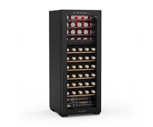 Klarstein Bovella 55 duo+ vinoteca - 55 botellas, 2 zonas, 5-18°c, control táctil, iluminación led, protección uv, independiente, nevera vinos