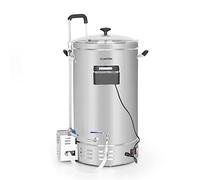 Klarstein Brauheld Pro - Fermentadores cerveza, Fabrica cerveza artesanal, Máquina cerveza artesanal, Temporizador 1-99 min, 30-100 °C, Acero inoxidable, Recipiente grano extraíble, 35 L, Plateado