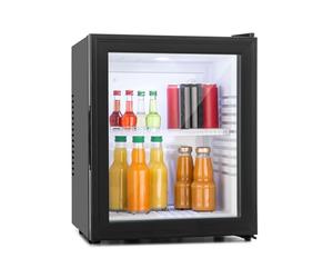 KLARSTEIN Brooklyn Nevera Pequeña Portatil Eléctrica Puerta Cristal, Mini Nevera Silenciosa para Casa y Oficina, Frigorificos Pequeños Refrescos, Cervezas, Estantes Extraíbles, Minibar 12-18°C, 30 l.