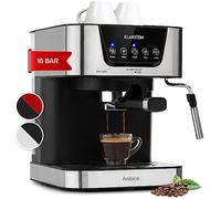 KLARSTEIN Cafetera Expreso de 1,5 L Con Espumador de Leche, Máquina de 15 Bares y 1050W para Café Molido, Helado, Cappuccino y Café Con Leche