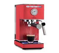 KLARSTEIN Cafetera expreso, Pausa, cafetera portafiltro con 1350 vatios, expreso con presión de 7-9 bares, portafiltro para espresso depósito de agua: 1,4 L, acero inoxidable, color rojo