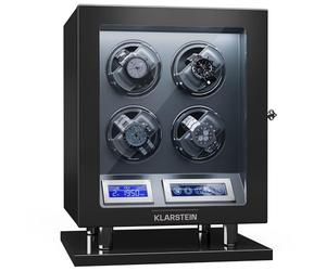 KLARSTEIN Caja para 4 Relojes, Vitrina Acrílico, Joyeros, 5 TPD, Caja Relojes Acrílico, Expositor para Dar Cuerda Reloj, Relojero Organizador para Relojes Grandes, Organizadores