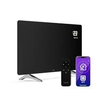 Klarstein Calefactor Infrarrojo 720W - Panel de Vidrio, Montaje en Pared o Independiente, WiFi/App, Termostato, IP43 Baño, Temporizador, Seguridad Infantil, Calefacción Eficiente, Negro