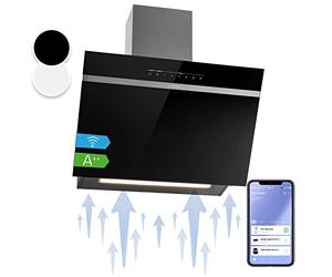 Klarstein Campana Extractora 60 cm, Campanas Extractoras, Extractor de Cocina con Filtro Anti Grasa, loT/Wi-Fi, Luces RGB LED, Flujo de Aire 514m³/h, Campana Bajo Consumo Silenciosa de Clase
