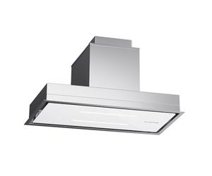 Klarstein Campana Extractora Isla, Campanas Extractoras, Extractor de Cocina con Filtro Aluminio Anti Grasa, Apto para Lavavajillas, Flujo de Aire 410 m³/h, Campana Bajo Consumo