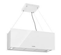 Klarstein Campana Isla Cocina, Extractor para Islas, Techo con Flujo de Aire 590m³/h y Temporizador, Campana Extractora Regulable, Humos 3 Modos y Filtros Carbón Activo