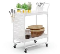 KLARSTEIN Carrito Auxiliar con Ruedas, Mueble Cocina Isla, Carro Cocina para Frutas y Verduras, Mueble Auxiliar Cocina, Camarera con Ruedas para Cocina, Comedor, Carrito Cocina Fácil de Translada