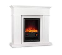 Klarstein Chamonix - Chimenea eléctrica, Chimeneas eléctricas Decorativas, 2000 W, 2 Niveles, Termostato, Programable, Mando a Distancia, Chimenea Decorativa, Protección sobrecalentamiento, Blanco