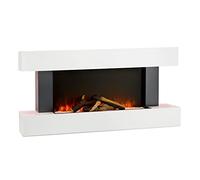Klarstein Chimenea Electrica Bajo Consumo Pared, Estufa sin Leña de Interior, Chimeneas Electricas Decorativas 2000W, Llama LED, Chimenea Decorativa con Mando, Temporizador y Efecto Real Troncos