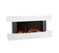 Klarstein Chimenea Electrica Bajo Consumo Pared, Estufa sin Leña de Interior, Chimeneas Electricas Decorativas 2000W, Llama LED, Chimenea Decorativa con Mando, Temporizador y Efecto Real Troncos