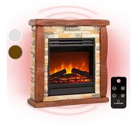 Klarstein Chimenea Electrica Bajo Consumo Pared, Estufa sin Leña de Interior, Chimeneas Electricas Decorativas 1800W, Llama LED, Chimenea Decorativa con Mando, Temporizador y Efecto Real Troncos