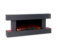 Klarstein Chimenea Electrica Bajo Consumo Pared, Estufa sin Leña de Interior, Chimeneas Electricas Decorativas 2000W, Llama LED, Chimenea Decorativa con Mando, Temporizador y Efecto Real Troncos