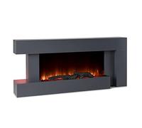 Klarstein Chimenea Electrica Bajo Consumo Pared, Estufa sin Leña de Interior, Chimeneas Electricas Decorativas 2000W, Llama LED, Chimenea Decorativa con Mando, Temporizador y Efecto Real Troncos