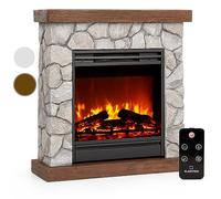 Klarstein Chimenea Electrica Bajo Consumo Pared, Estufa sin Leña de Interior, Chimeneas Electricas Decorativas 2000W, Llama LED, Chimenea Decorativa con Mando, Temporizador y Efecto Real Troncos