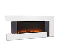 Klarstein Chimenea Electrica Bajo Consumo Pared, Estufa sin Leña de Interior, Chimeneas Electricas Decorativas 2000W, Llama LED, Chimenea Decorativa con Mando, Temporizador y Efecto Real Troncos