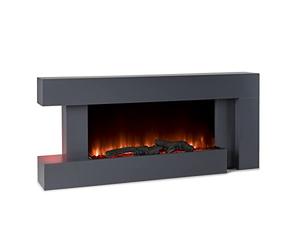 Klarstein Chimenea Electrica Bajo Consumo Pared, Estufa sin Leña de Interior, Chimeneas Electricas Decorativas 2000W, Llama LED, Chimenea Decorativa con Mando, Temporizador y Efecto Real Troncos