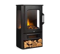 Klarstein Chimenea Electrica de Pie, Estufa sin Leña de Interior, Chimeneas Electricas Decorativas 2000W, Llama LED, Chimenea Decorativa Falsa, Temporizador y Termostato Ajustable