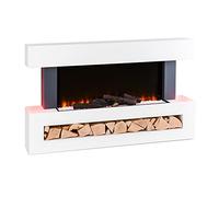 Klarstein Chimenea Electrica, Llama LED con una Potencia de 2000W y Mando a Distancia, Temporizador y Control Automático de Temperatura, Chimenea Interior Casa con Ventilador, Estufas Interior