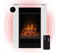 Klarstein Chimenea Electrica Pared, Estufa sin Leña de Interior, Chimeneas Electricas Decorativas 1800W, Llama LED, Chimenea Decorativa Falsa, Mando a Distancia, Temporizador y Termostato Ajustable
