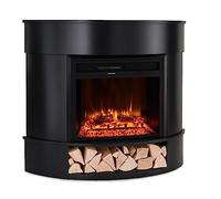 Klarstein Chimenea Electrica Pared, Llama LED con una Potencia de 1800W y Mando, Temporizador y Control Automático de Temperatura, Chimenea Interior Casa con Efecto Troncos, Estufas Interior