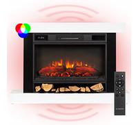 Klarstein Chimenea Electrica Pared, Llama LED con una Potencia de 1900W y Mando, Temporizador y Control Automático de Temperatura, Chimenea Interior Casa con Efecto Troncos, Estufas Interior