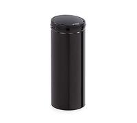 Klarstein Cleanton cubo de basura con sensor - 50 litros de volumen, redondo, sin tocarlo: apertura y cierre automáticos, soporte para bolsas de basura, tapa de plástico/cubo de acero, negro