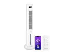 KLARSTEIN Climatizador Evaporativo, Ventilador con Agua 5L, Control Remoto/App, Ionizador, Temporizador 24h, Portátil para Hogar & Dormitorio, White