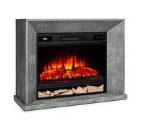 Klarstein Crater Lake, Chimenea eléctrica, 1900 W, tecnología LED, Mando a Distancia, termostato, Chimenea eléctrica, estética de hormigón