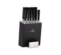 Klarstein Cuchillos Cocina, 12 Cuchillos con Bloque de Madera, Set Cocina Profesional, Juego de Chef Afilados Hechos de Acero Aleado, Cuchillo Anti Arañazos Muy Afilados, Diseño Japonés
