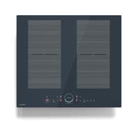 Klarstein Delicatessa 60 Placa Inducción - 4 Zonas, 7000W Thermoboost, Flexizone, Control Deslizante, Bloqueo Infantil, Vitrocerámica Negra, 59cm Integrable